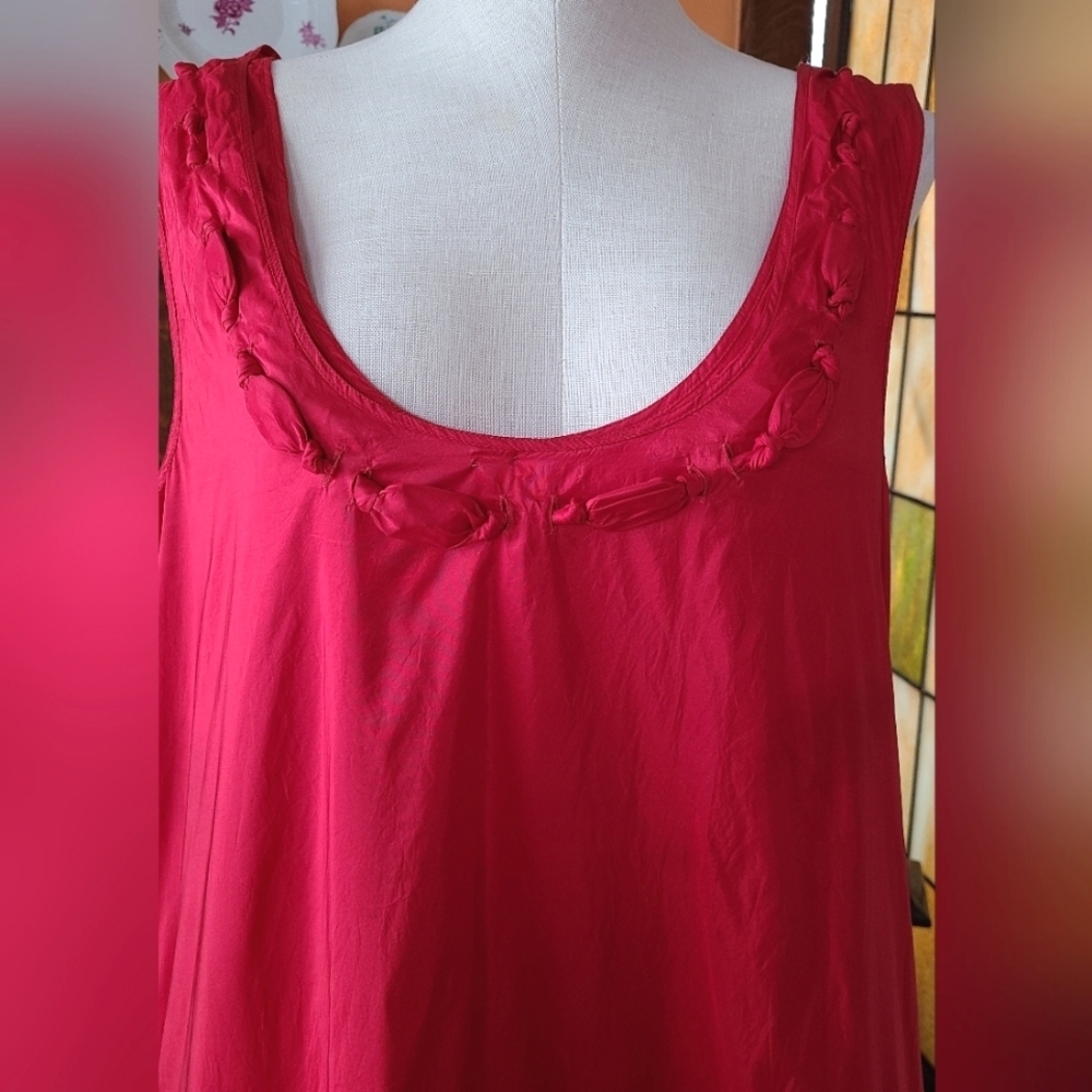 SOLD - MOSCHINO Magenta Red Taffeta Dress - Size: US8; IT42 - Picture 2 of 4